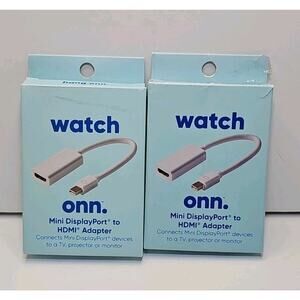 Onn Mini DisplayPort To HDMI Adapter For TV, projector or monitor 2-PACKS